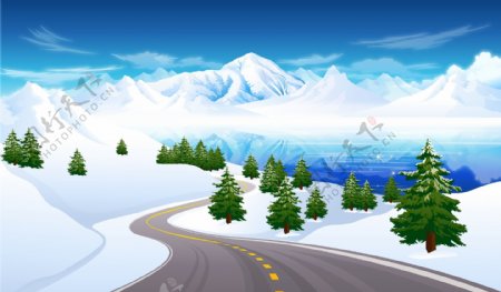 雪山公路背景