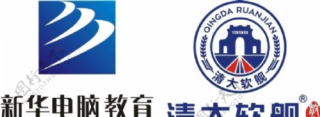 新华电脑清大软舰教育logo