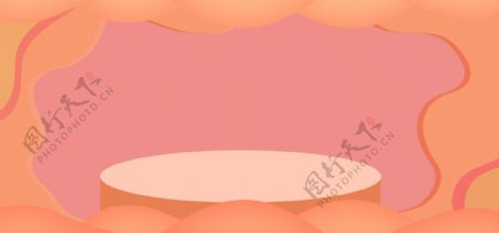 橙粉色电商banner背景设计