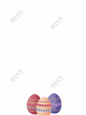 复活节彩蛋彩蛋鸡蛋鸟蛋卡通手绘