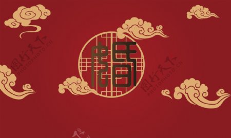中式婚礼背景PSD源文件