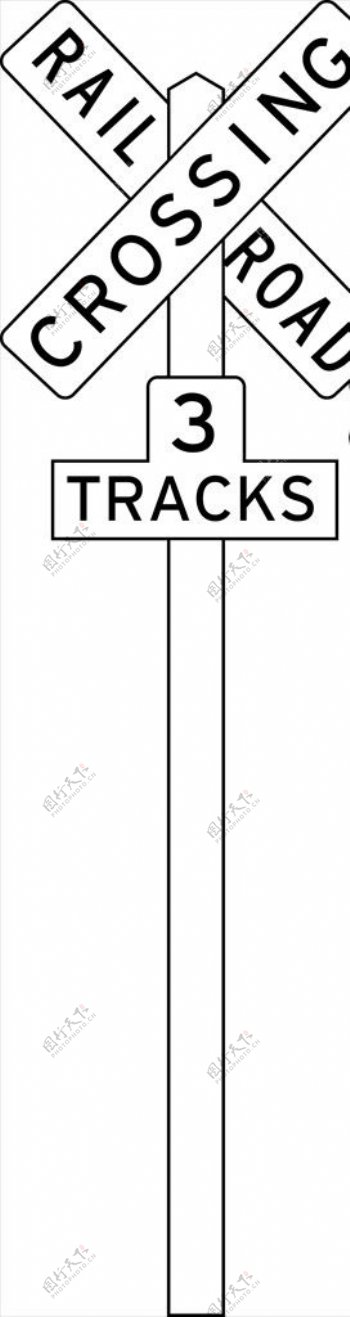 外国交通图标铁路交叉道图标