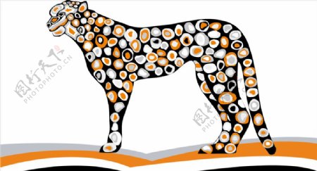 野生动物系列豹子矢量图