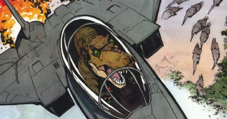 恐龙卡通插画背景飞机