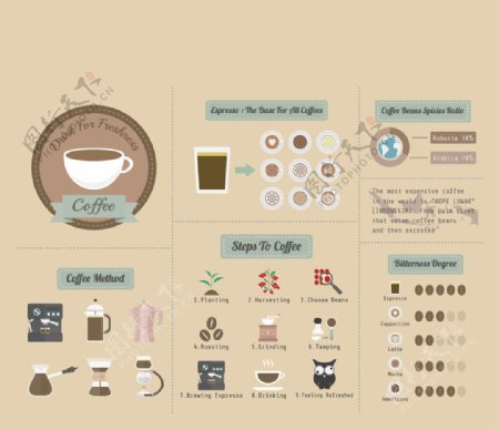 咖啡信息图模板