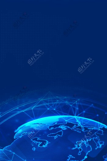 互联网科技区块链蓝色背景