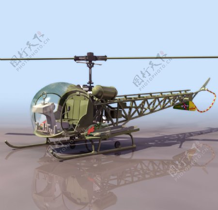 直升飞机模型效果