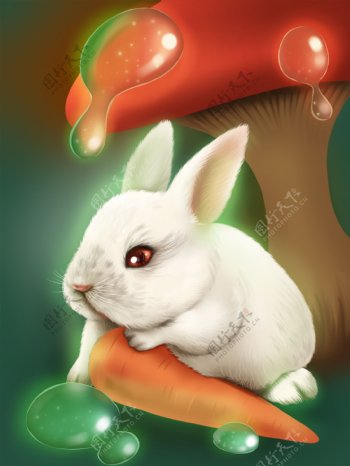 梦觉插画兔子
