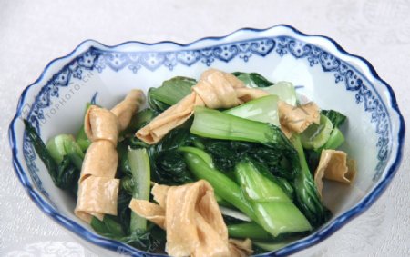 小青菜炒豆筋