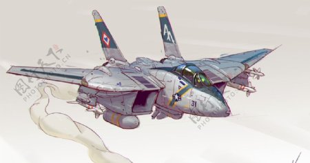 飞机战斗机插画背景