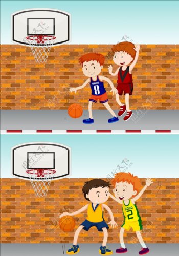 卡通打篮球