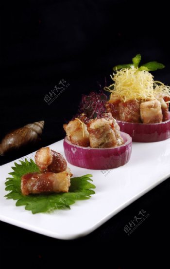 香草蜗牛腌肉卷