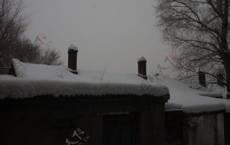 雪房子景色