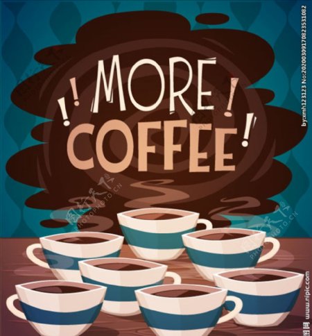 咖啡广告卡通手绘唯美素材背景