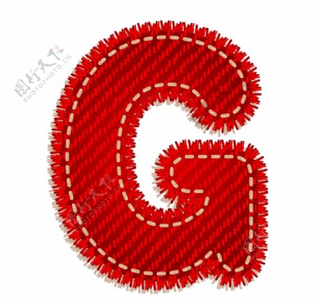 英文字母G设计艺术字创意牛仔布