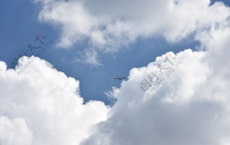 天空云飞机飞行航空气