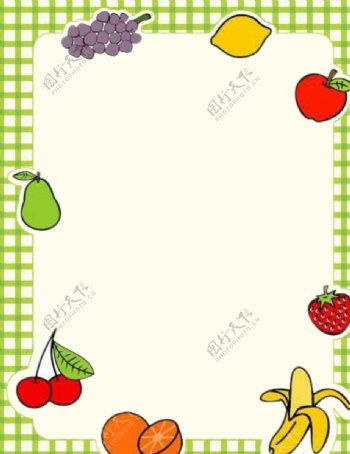 绿格子边水果框
