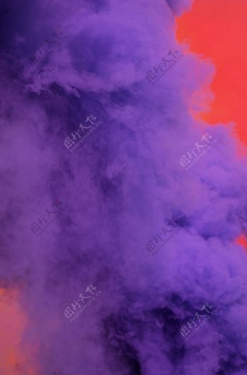 红色背景紫色烟雾