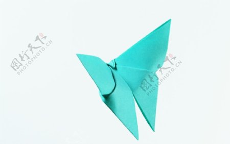 青色蝴蝶折纸