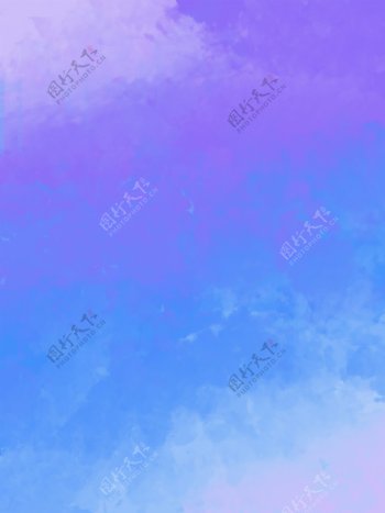 蓝色紫色水彩水粉渐变晕染背景素