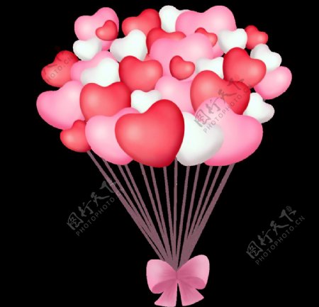 情人节母亲节女粉色气球素材