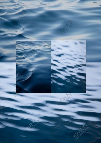 水纹水波高清背景冰爽清透蓝色水