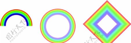 矢量彩虹可通过混合工具调整颜色