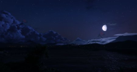 夜景月色群山风景背景