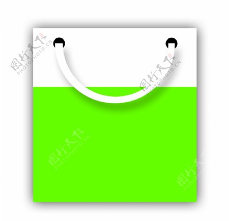 绿白双色长方形购物袋