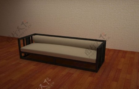 新中式双人沙发