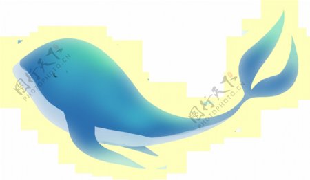 鲸鱼插画卡通可爱背景素材