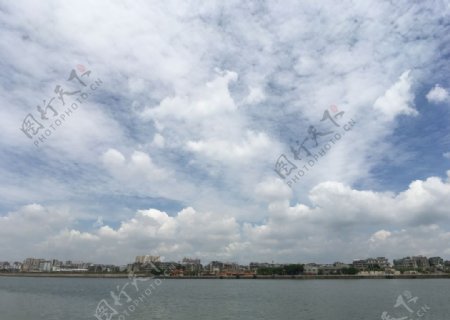 潮州滨江长廊蓝天白云风景