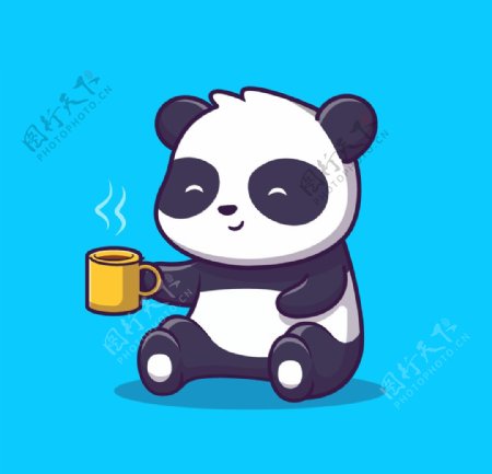 喝茶的熊猫