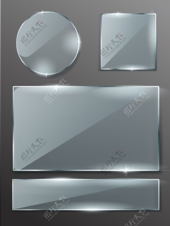 透明玻璃钢化玻璃矢量素材