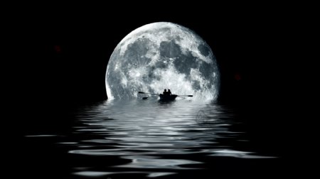月亮海水自然生态背景素材