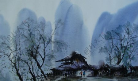 山野水墨画