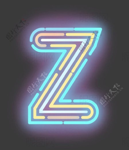 霓虹灯字母Z图片