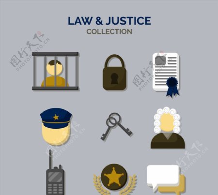 创意法律元素图标图片