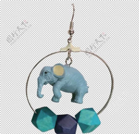 大象珠子耳环图片