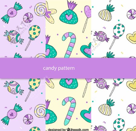 紫色糖果无缝背景图片