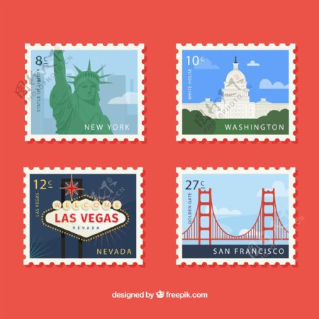 时尚旅游邮票设计图片