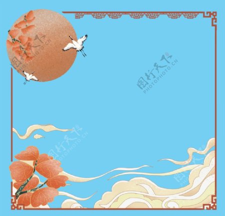 中国风仙鹤艺术边框图片