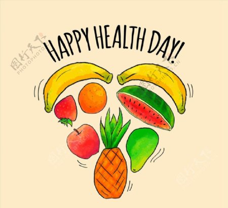 世界健康日水果爱心图片