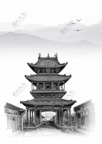 古代建筑中国风图片