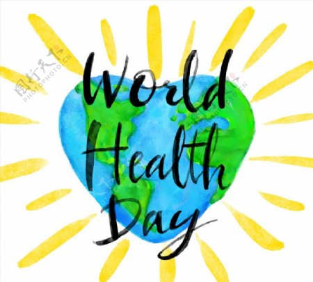 世界健康日心型地球图片