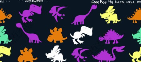 恐龙数码英文动漫手绘图片