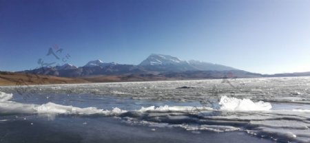 雪山冰川湖泊风景图片