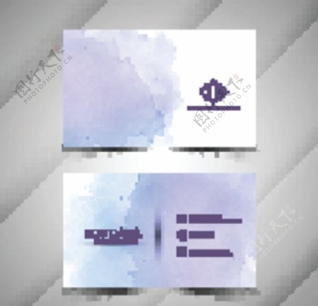 紫罗兰水彩名片图片