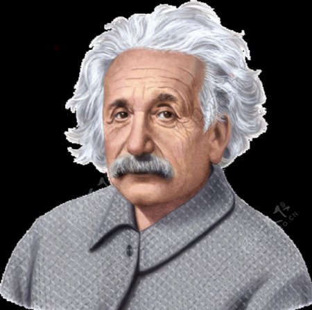 伟大科学家爱因斯坦的卡通画像高图片