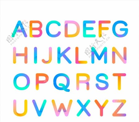 彩色英文字母图片